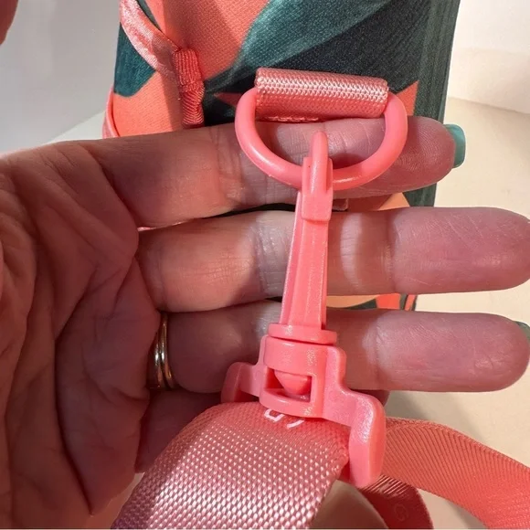 Hydro Jug 73 oz Coral With Removable Green/Coral Sleeve Detachable Adjust Strap - Picture 12 of 13